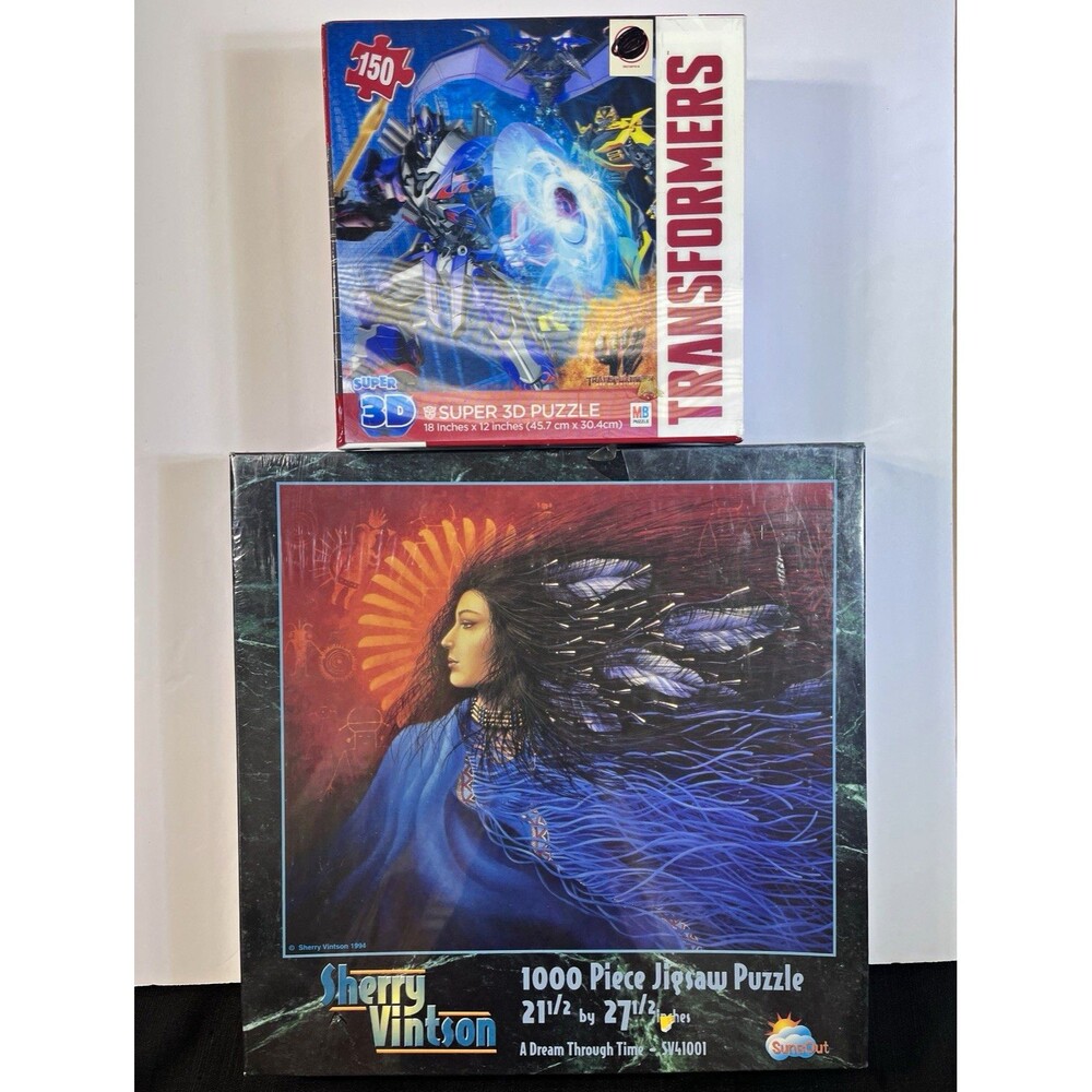 Lot of 2 Puzzles Sherry Vinton A Dream Through Time /Transformers Super 3D NEW